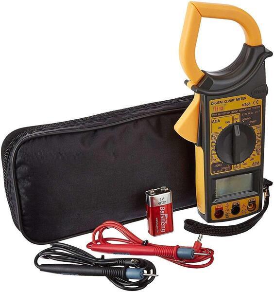 Standard DT-266 Ac Dc Digital Clamp Multimeter Auto Ranging Amp Current Voltage Measurement Device Ammeter Tong Tester with Accuracy Clamp meter carry case