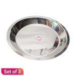 Steel Color Plain Round Shape Dinner Plate 12 Inch