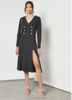 Stylish Midi Dress Black For Women