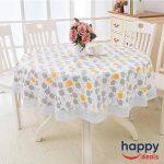 Tablecloth Round Shape Dining Table Party Waterproof Tablecover Household Supplies ( Colour And Print Desing May Vary)