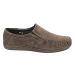 Tan Brown Solid Slip-On Loafer Shoes For Men