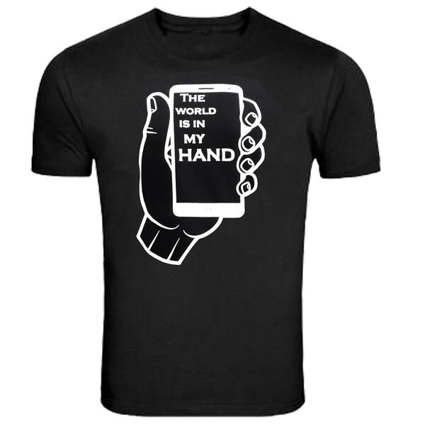 The World Is In My Hand Printed T-Shirt For Men