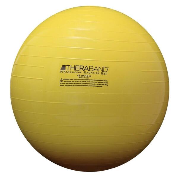 Theraband Yellow 45cm Diameter Standard Exercise Ball For Workouts
