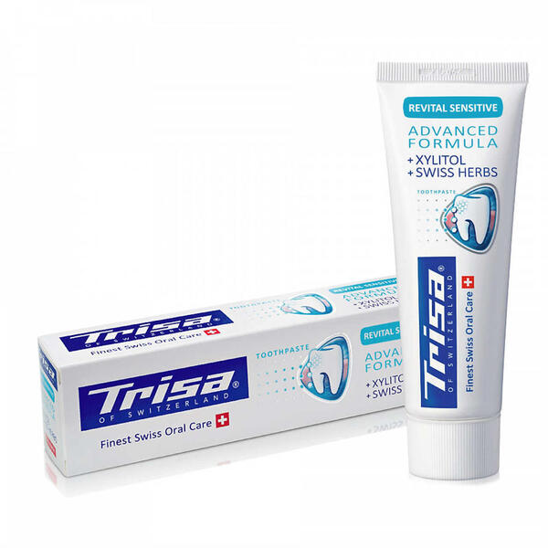Trisa Revital Sensitive Toothpaste- 75ml With Zylitol And Swiss Herbs