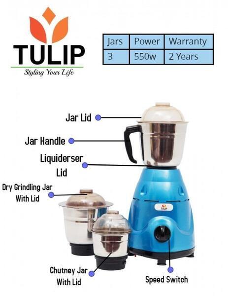 Tulip 550w Mixer Grinder - Polo