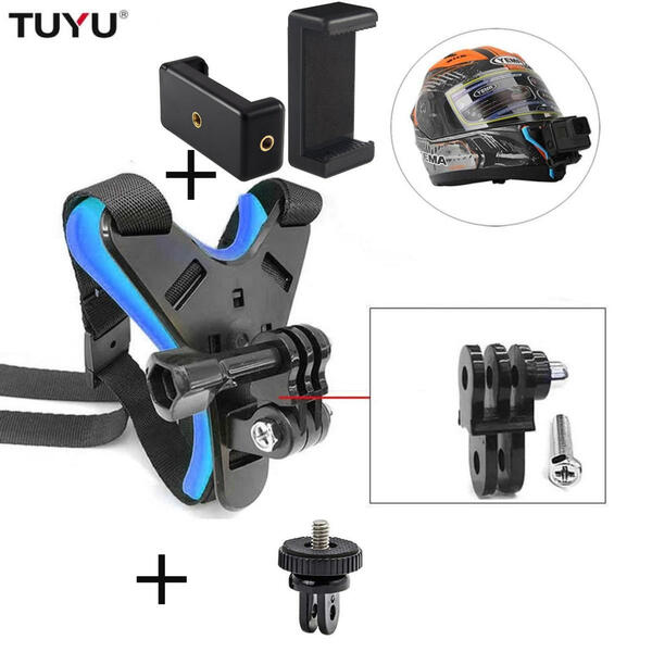 TUYU Full Face Motorcycle Helmet Chin Mount With Phone Holder Bracket For Gopro And Action Camera With Phone Holder