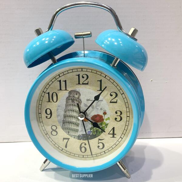 Twin Bell Round Shape Loud Volume Alarm Clock With Light Function