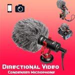 Universal Cardioid Directional Video Condenser Microphone Mini Mic 3.5mm Plug with Anti-Shock Mount