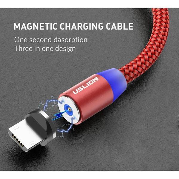 USLION Magnetic USB Cable Fast Charging USB Mobile Phone Cable USB Cord