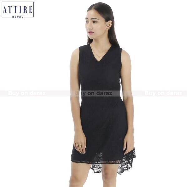 V-Neck Sleeveless Assymetical Lace One Piece (OP-13)