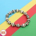 Whie/Black Round Design Recycled Bracelet For Women