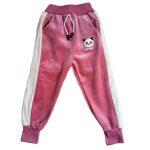 Line Pink Velvet Trouser For Kids