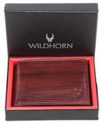 WILDHORN Nepal Top Grain Leather Wallet for Men | Ultra Strong Stitching | Handcrafted | RFID Blocking | Slim Billfold with 10 Card Slots (WH 2083 woodbine)