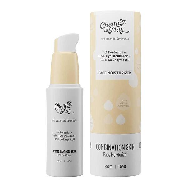 Chemist at Play Face Moisturizer For Combination Skin 45GM - 1% Pentavitin + 0.5% Hyaluronic Acid + 0.5% Co Enzyme Q10