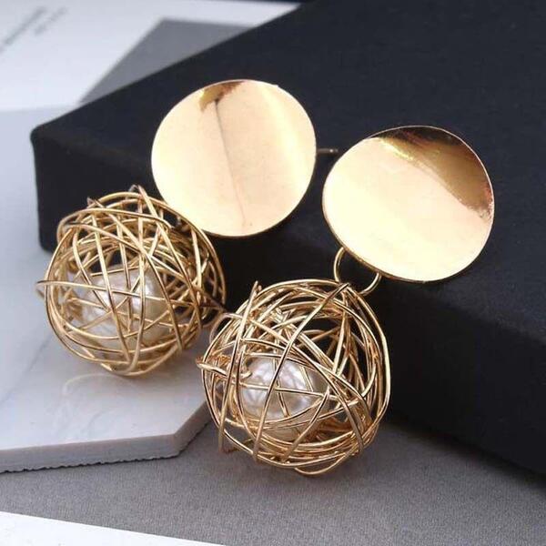 OUXI Pearl Shell Nest Earrings For Women E207