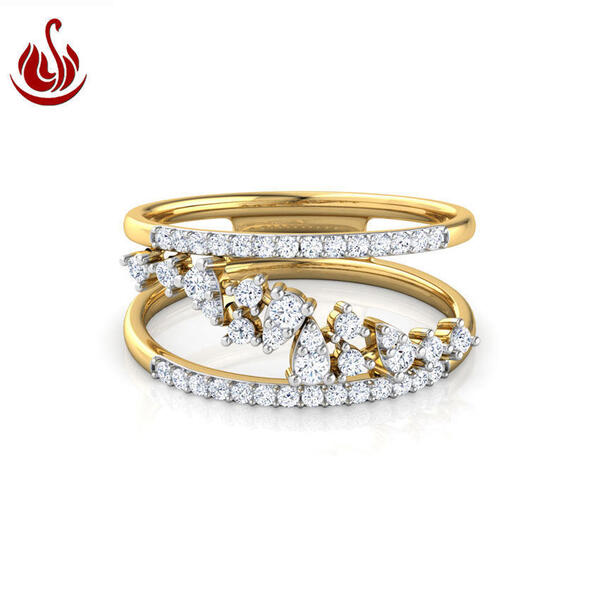 Sazuna Jewellers Skew Cluster Diamond Ring For Women
