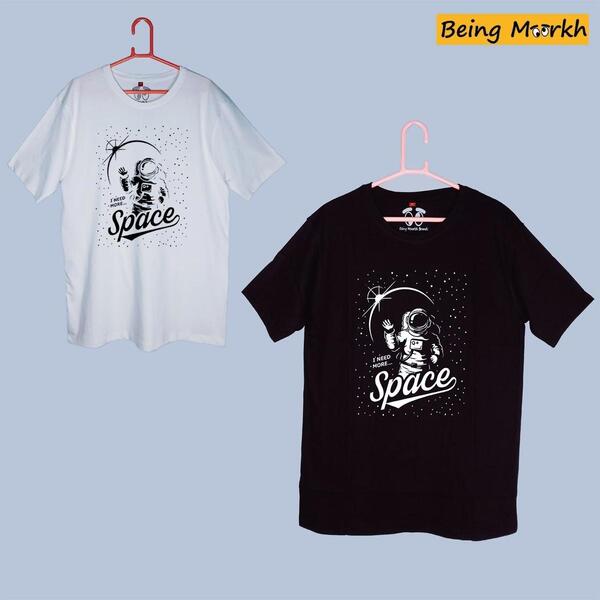 100% Cotton Half T-shirt For Men I Need More Space Printed T-shirt