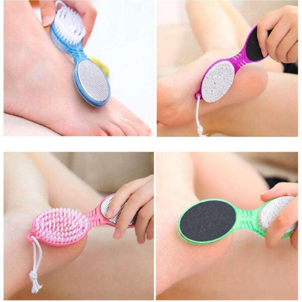 4 In 1 Foot File With Pedicure And Manicure Brush, Color May Vary