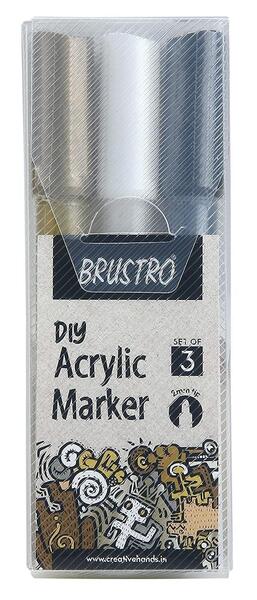 Acrylic Marker- Black, White, Gold