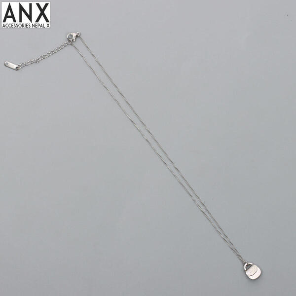 ANX Cute Bag Silver Layered Necklace /Chain Necklace for Women