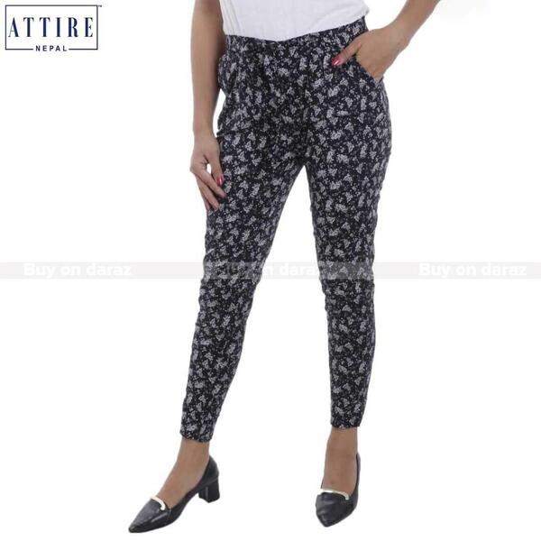 Attire Nepal Printed Elastic Waist Cotton Pants (CP-10)