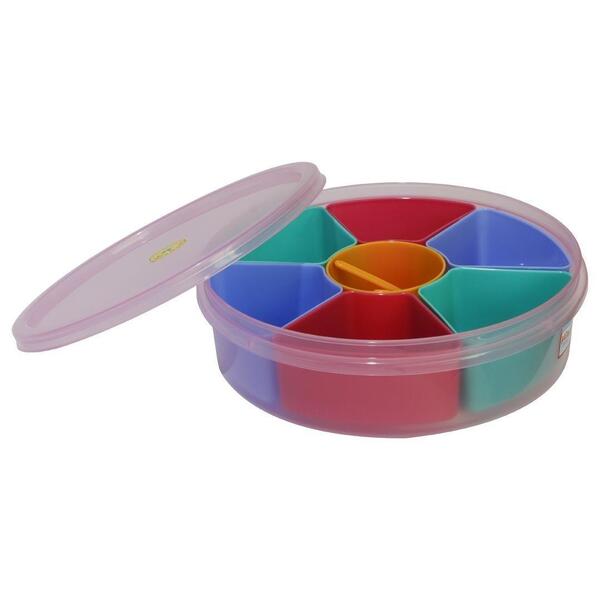 Bagmati Multi-Color Fancy Masala Box Plastic Spice Round