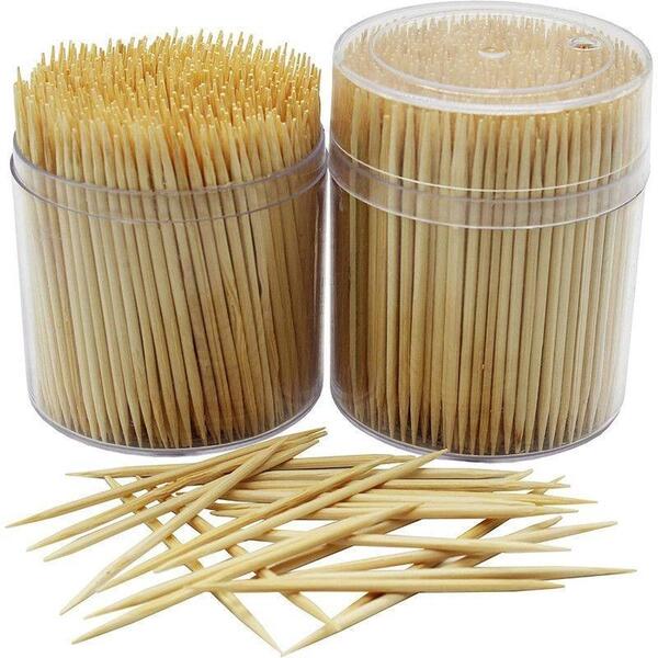 2pcs Bamboo Wooden Toothpick Holder Carving Toothpick Box Carrier - Buy At The P