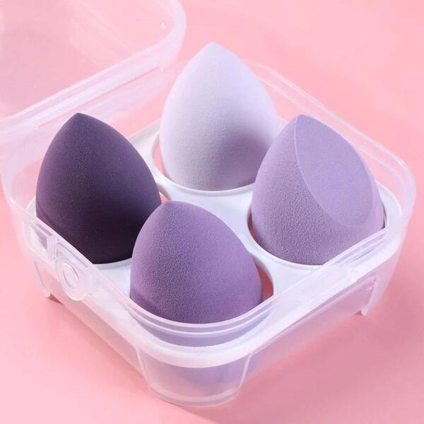 Beauty Blender With Storage Box, Makeup Sponge (Shape & Color May Vary)