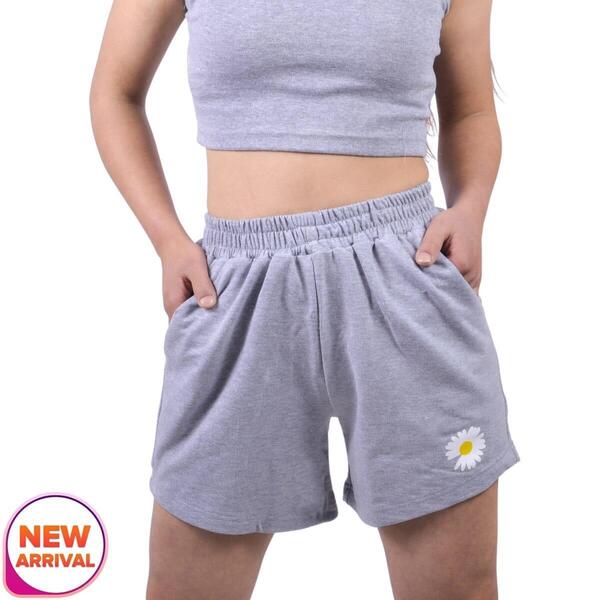 Binay Embroidery Women's Summer Free Size Grey Shorts