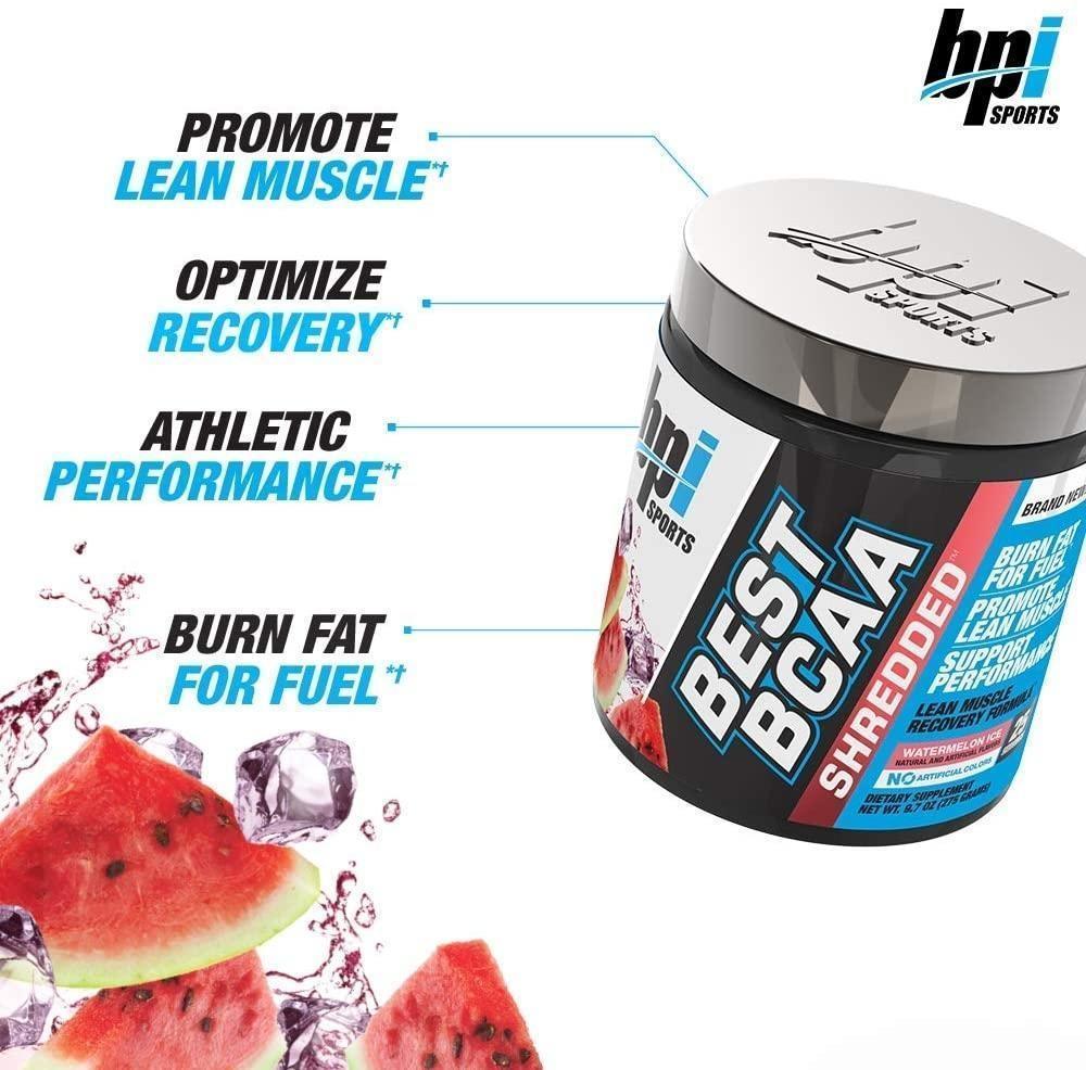 bpi sports best bcaa shredded branched chain amino acids watermelon ice 25 servings bcaas