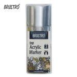 Brustro Acrylic (DIY) Marker– Black, White & Gold (for Craftworks, School Projects, and Other Presentations)