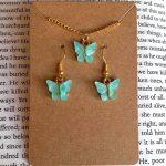 Butterfly Necklace & Earrings Set For Women