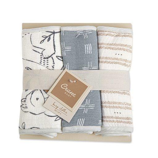 Crane baby Ezra . Burp Cloths BC-110BCS