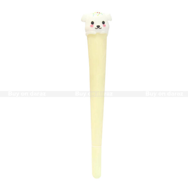 Creamy Fancy Dog Design Pen