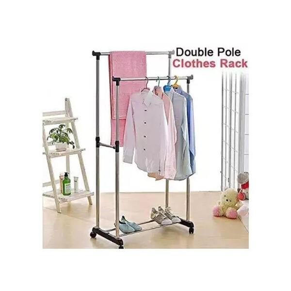 Double Pole Adjustable Stainless Steel Cloth Drying Hanger
