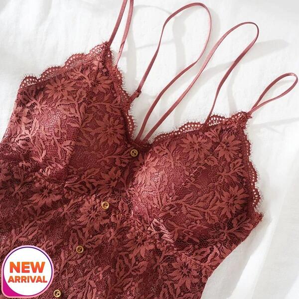 Flower Designed Long Net Bra for Women