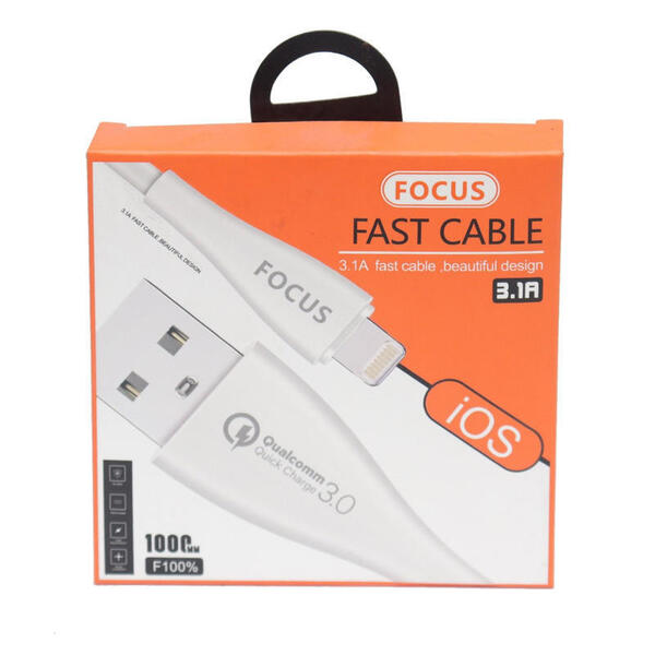 Focus 3.1A Fast Cable White(Ip Tc Mc)