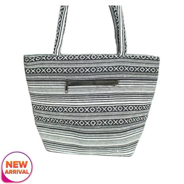 Gheri Design Black/White Color Large Shoulder Bag