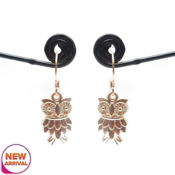 Gold Color Owl Design Earring For Women