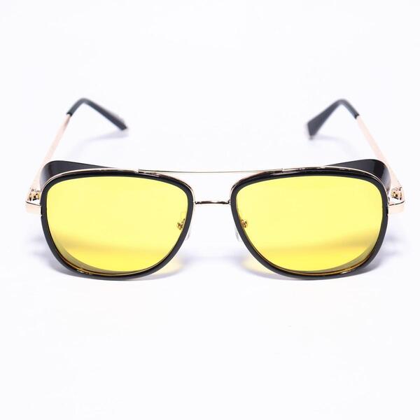 Golden/Black Frame Green Lens Sunglasses For Men