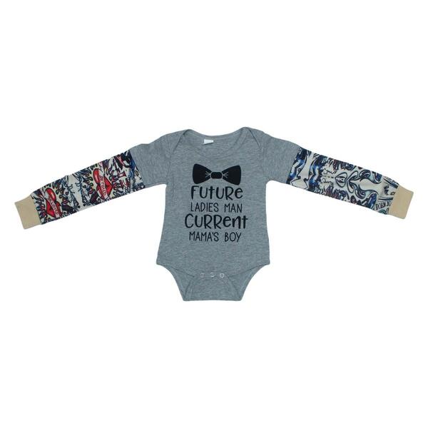 Future Ladies Man Printed Baby Romper