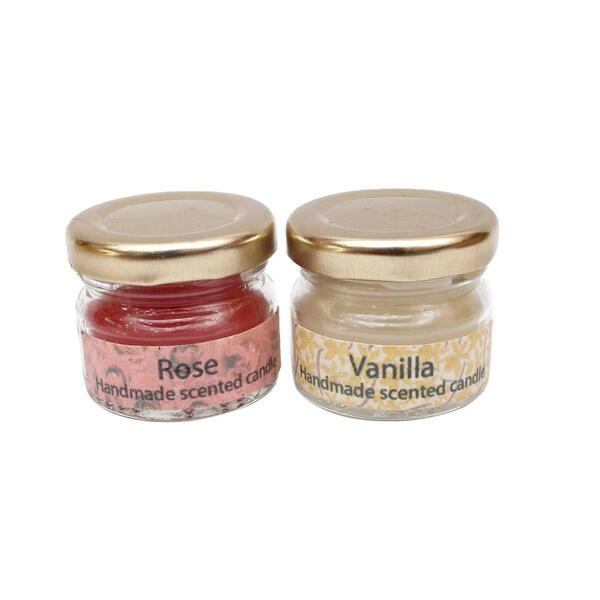 Handmade Scented Candle, Vanilla + Rose,, 31ml Each