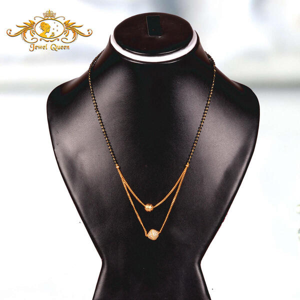 Jewel Queen Gold Plated Layered Ball Designed Pendant Mangalsutra For Women
