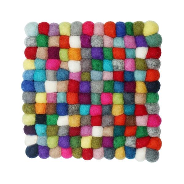 Multicolor Handmade Circular Floor Mat 110cm