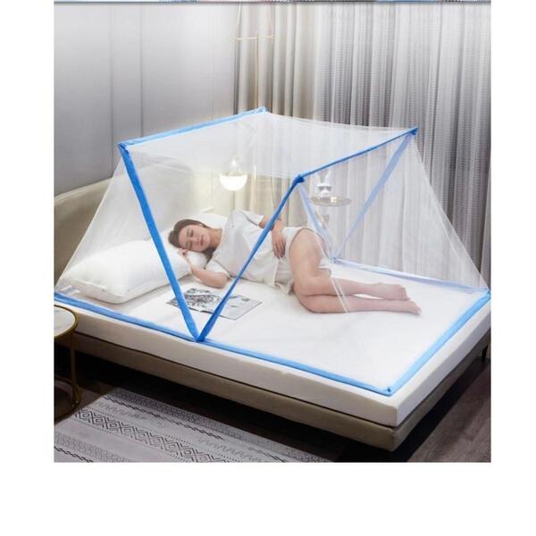 New Double Bed Portable Foldable Tent Mosquito Net (190cm X 135cm)- Multicolour