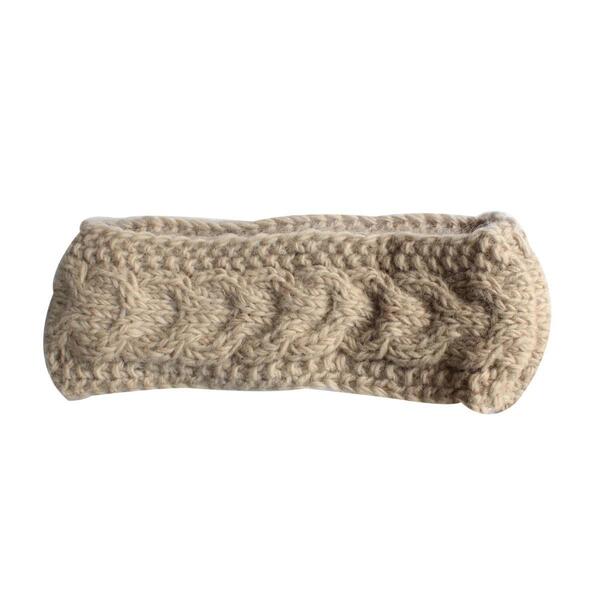 Off White Cable Knitted Woolen Free Size Warm Head Band