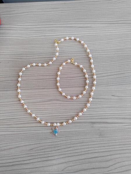 Pearl Necklace and Bracelet