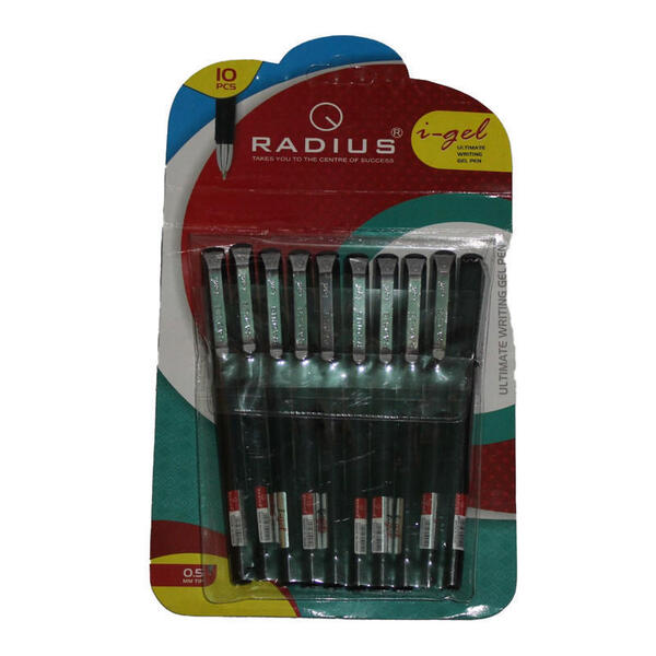 Radius Black Gel Pen 0.5mm Tip
