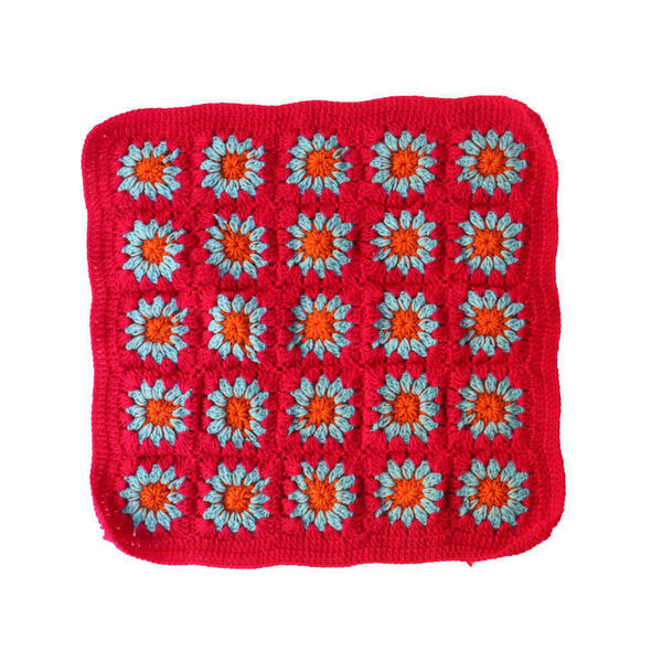 Flower Designed Woolen Cushion Cover