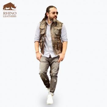 Rhino Leather Men's Half Leather Jacket
